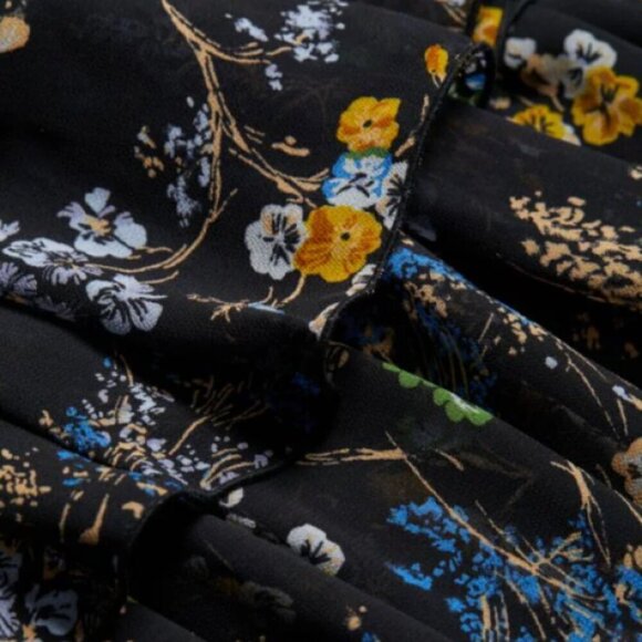 CINQ À SEPT 'Melony' Floral-Print Tiered Mini-Dress, Noir Multi - Picture 5 of 5